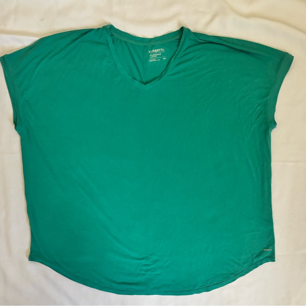 Mondetta Women’s V Neck Blouse in Deep Teal Sz XXL/1X